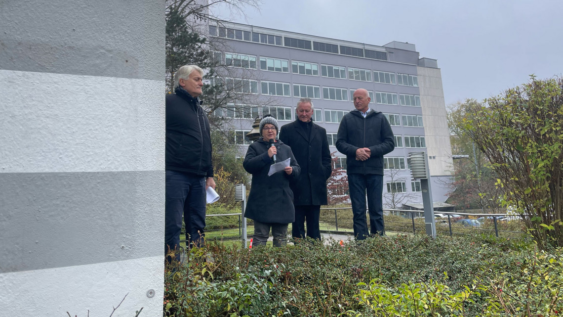Karin Heinzler bei Ihrer Ansprache anlässlich des Spatenstichs 2024.